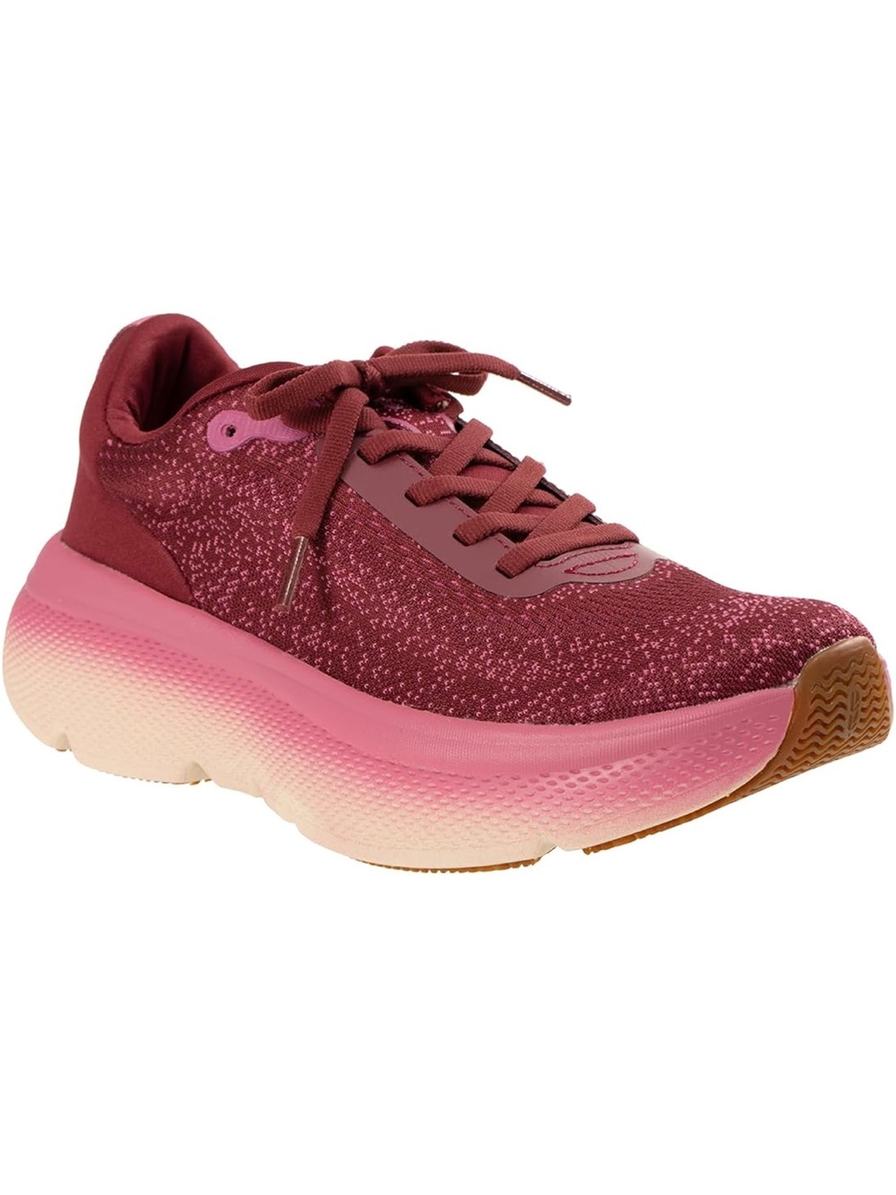 Revitalign Women's Burgundy Pink Knit Platform Sneaker